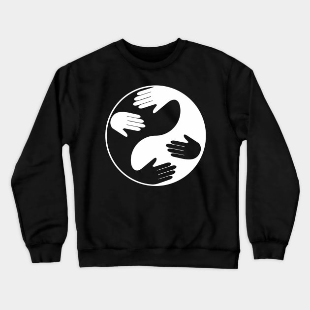 Yin-Yang Snuggling (white) Crewneck Sweatshirt by aceofspace